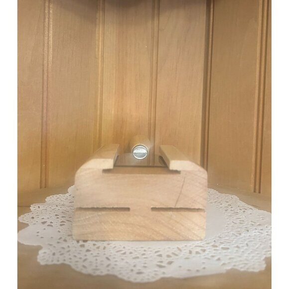 Vintage Wooden Cheese Knife Block Stainless Steel Utensil Servers Appetizers - Picture 8 of 8